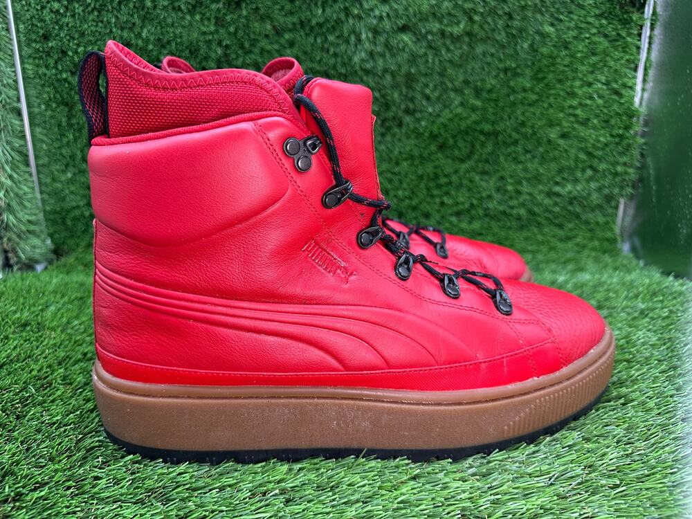 Puma The Ren 366511-01 Athletic Sneaker Men's 12 Red Leather Hiking Waterproof